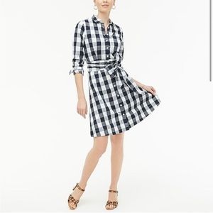 J.Crew gingham shirt dress in size 10